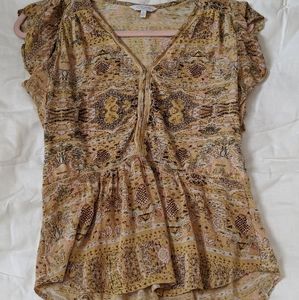 Lucky Brand flutter sleeve top